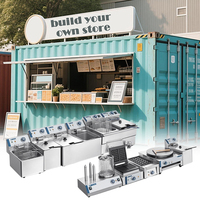 Ensemble de kiosque mobile de rue pour la vente de sandwichs, hamburgers, tacos, popcorn, café et autres aliments