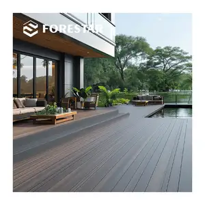 WPC/BPC Veranda Walnut Color WPC Terrace Outdoor Floor Capped Wood Fiber Waterproof High Quality Composite Decking Anti-slip