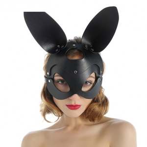 Niusida nouvelles femmes <span class=keywords><strong>lapin</strong></span> filles couvre-chef accessoires Halloween mascarade fête visage bouclier <span class=keywords><strong>Sexy</strong></span> cuir noir <span class=keywords><strong>lapin</strong></span> <span class=keywords><strong>masque</strong></span> décoratif - Product Image 6