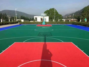 TPE Vinyl Sports Floor <b>Tiles</b> for Volleyball Basketball Courts 12mm Suspended Design for Gym Hotels Schools 3D Model - Product Image 2