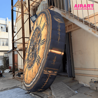Horloge gonflable géante de 4 m avec chiffres romains et design d'engrenages steampunk pour la décoration d'événements du compte à rebours du Nouvel An