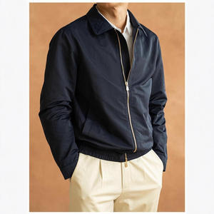 Chaqueta corta informal de <span class=keywords><strong>gabardina</strong></span> ajustada para <span class=keywords><strong>hombre</strong></span>, abrigo repelente al agua y fino con cuello levantado - Product Image 3