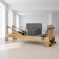 Machine de Pilates Reformer en chêne de haute qualité, durable, portable, réglable, adaptée à la santé, pour le corps et l'usage domestique