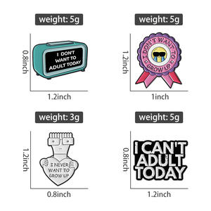 エナメルピンを育てたくない面白い引用レトロTVブローチラペルバッジジュエリーお友達向け卸売ギフト - Product Image 6