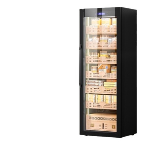 Réfrigérateur à vin et cigares en bois de cèdre à porte unique avec compresseur et étagères réglables pour bar à domicile et usage hôtelier - Product Image 1