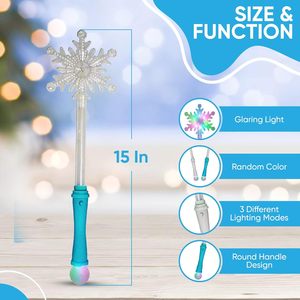 ของเล่นไม้กายสิทธิ์ LED ฉายภาพเกล็ดหิมะ แสงนีออนหลากสี สำหรับงานรับปริญญา วันขอบคุณพระเจ้า คริสต์มาส งานแต่งงาน และงานอีเว้นท์ต่างๆ - Product Image 2
