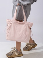 Tas Belanja Wanita Bergaya Jepang, Tahan Air, Berbahan Nilon, Lapisan Poliester, Model Terbuka, Kasual, Musim Semi/Panas, Tas Selempang, Stylish