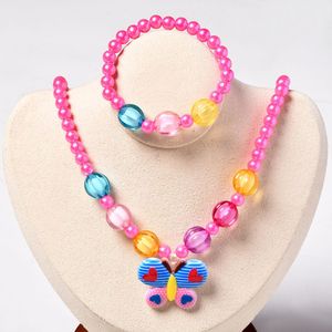 Juego de Joyería para Niñas, 2 Piezas, Collar y Pulsera con Diseño de Unicornio, Mariposa y Cerdito, Venta al por Mayor - Product Image 4