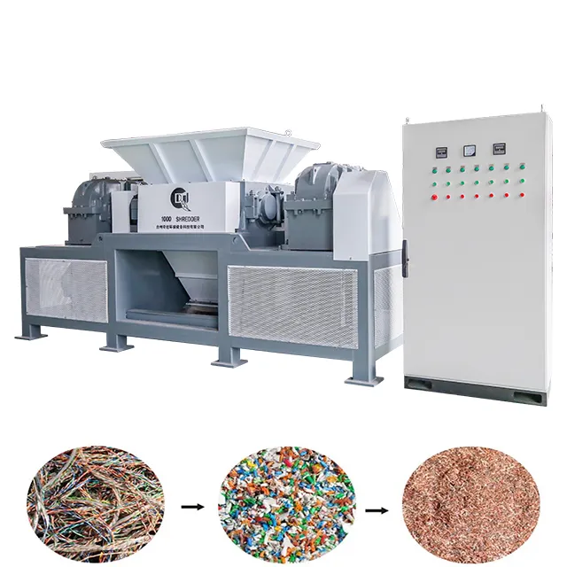 Plastic Shredder Machine Industrial Double Shaft Shredder Copper Granulator Machine recycling machine For Sale