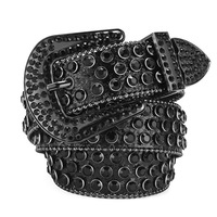 Ceinture large réglable Y2K Punk Rock avec clous en strass, en similicuir clouté, tendance unisexe pour hommes et femmes