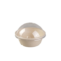 Bol en pulpe biodégradable jetable pour glace pilée, boîte à smoothie en fibre végétale écologique avec grand couvercle en dôme, vente en gros fabricant