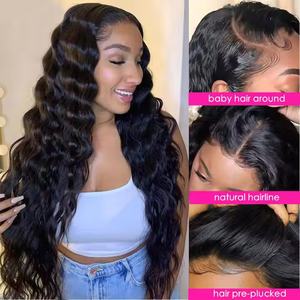 Peluca sin pegamento de <span class=keywords><strong>cabello</strong></span> humano, pre-arrancada y pre-cortada, encaje HD 13x4, onda corporal, <span class=keywords><strong>cabello</strong></span> virgen brasileño, lista <span class=keywords><strong>para</strong></span> usar <span class=keywords><strong>para</strong></span> mujeres afroamericanas - Product Image 4