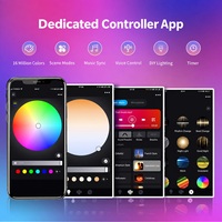 Contrôleur de bande LED RGB DC12-24V WiFi, variateur intelligent avec commande vocale, fonction de minuterie, peut être contrôlé à distance