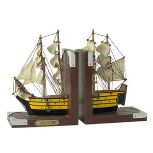 Mayflower <strong>Cutty</strong> Sark Wooden Boat Shaped Bookend Table Top Decor Desktop Holiday Gifts for Boy Maritime <strong>Vintage</strong> Furniture - Product Image 4