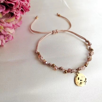 Bracelets de corde de cristal de pierres précieuses naturelles réglables faites à la main de Bohême bijoux de perles de pierre naturelle pour les femmes