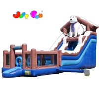 Maison gonflable de rebond avec la glissière/course à obstacles gonflable/ville gonflable d'amusement d'animal pour des enfants