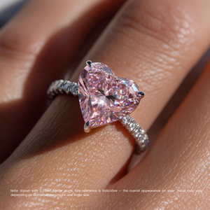 <span class=keywords><strong>Bague</strong></span> de fiançailles en <span class=keywords><strong>or</strong></span> blanc massif 14 carats VLOVE avec diamant rose fantaisie cultivé en laboratoire, sertie de pierres pavées sur le côté, <span class=keywords><strong>bague</strong></span> solitaire pour femme, bijoux fins - Product Image 2
