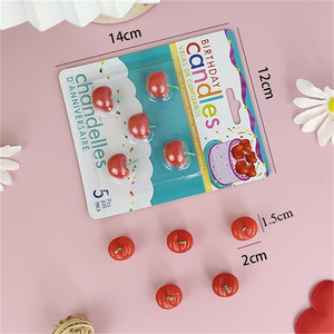 Velas de cumpleaños con forma de cereza, 5 piezas, decoraciones para pastel con forma de fruta para fiestas - Product Image 2