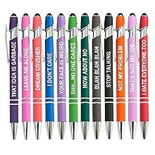 Ensemble de stylos à bille Snarky Fun Office 12 pièces encourageant l'encre noire 12 couleurs Sport Type de corps Sarcastique Touch 1.0mm Métal - Product Image 2