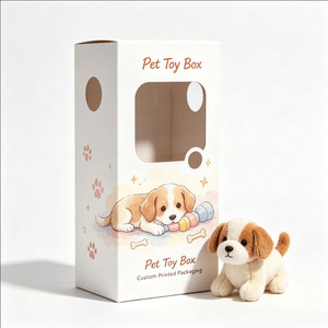 Pet Toy Box Custom Printed Packaging Rectangle Self Erecting Paperboard Box with <b>Window</b> for Pet Toys Gift Craft Use - Product Image 6