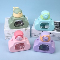 Bouteille d'eau en plastique 550 ml motif nuage de dessin animé pour enfants, anti-chute, avec paille et sangle, idéale pour l'été