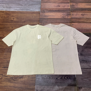 เสื้อยืดคอกลมโอเวอร์ไซส์สีแอพริคอต 100% ผ้าฝ้าย พิมพ์ลายโลโก้ตามสั่ง เสื้อยืดลำลองทรงไหล่ตกสำหรับผู้ชาย ขายดี - Product Image 5