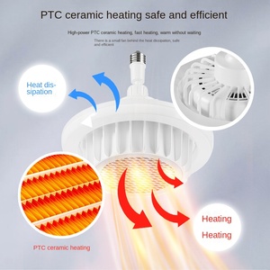 โคมไฟพัดลมเพดาน LED อเนกประสงค์ พร้อมระบบทำความร้อนและให้แสงสว่างแบบใหม่ สำหรับห้องน้ำ ห้องนอน ดีไซน์ขั้วเกลียว E27 - Product Image 2