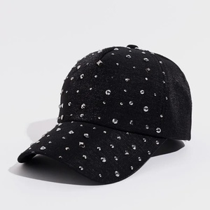 Unisex 5-Panel Formal Sporty <b>Waterproof</b> Corduroy Baseball <b>Cap</b> with Diamond Rhinestone Fruit Design - Product Image 3