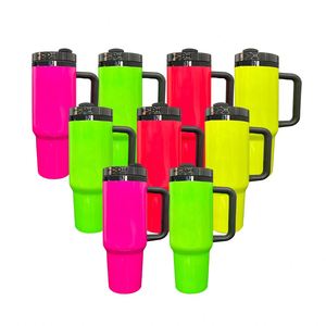 Lot de 20 gobelets isothermes à double paroi, plaqués noir, sous néon, 40 oz, pour impression par transfert thermique par sublimation - Product Image 1