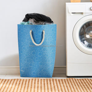 Paniers de rangement et de lavage en feutre grande capacité, écologiques, pliables, empilables, pour armoire, couleur personnalisée, en corde de coton pour la maison - Product Image 1