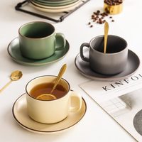 Tasse à café et ensemble de vaisselle en céramique créative nordique haute conception esthétique sens maison tasse d'affaires européenne