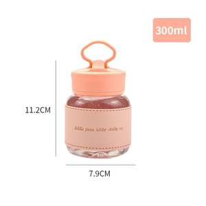 Mini tasse de 300ml avec <span class=keywords><strong>gaine</strong></span> en cuir, support pour téléphone, récipient à boisson en verre à soda étincelant - Product Image 5