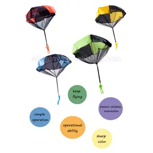 Juguetes Educativos de espacio al aire libre, paracaídas de mano, 6 colores, asst