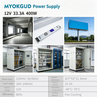 Fuente de Alimentación Conmutada de Alta Potencia de 400W 12V, Fuente de Alimentación Conmutada de Salida Única con Múltiples Funciones de Protección