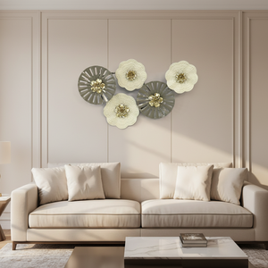 Décoration murale en métal, intérieur, <span class=keywords><strong>tendance</strong></span> maison bon marché, 66,68*6,35*40,01CM, gris, blanc, or, décoration murale en métal, luxe pour la maison - Product Image 3