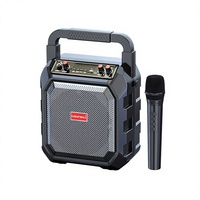 Système de karaoké sans fil QQY M063 5.0 avec 2 microphones, enceinte en plastique, puissance de sortie 1020W, portable, pour usage extérieur et domestique, streaming en direct