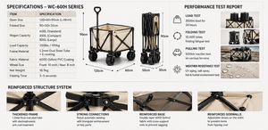 Chariot utilitaire d'extérieur au <span class=keywords><strong>meilleur</strong></span> <span class=keywords><strong>prix</strong></span> avec système de freinage et roues en PU de 10 pouces pour le camping et le shopping - Product Image 3