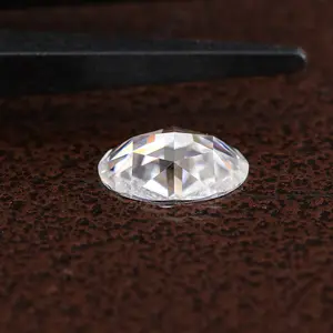 1carat price single rose cut oval white diamond in stock loose provence moissanite gemstone oval rose cut for ring making