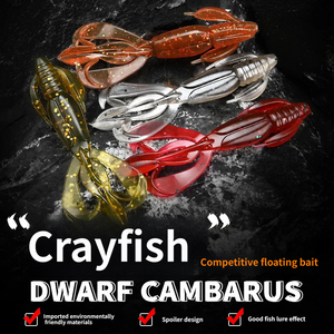 10 unidades/bolsa Señuelo blando de pesca con forma de camarón, cebo de criatura con doble cola para pesca de lubina en agua dulce y salada, aparejos de pesca - Product Image 1