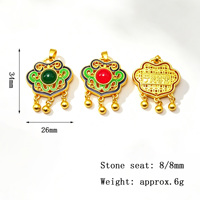 Pendentifs porte-bonheur style ethnique Nuage Auspicieux Ruyi, clochettes, pompons, émail, filigrane ajouré pour la création de colliers et bijoux DIY