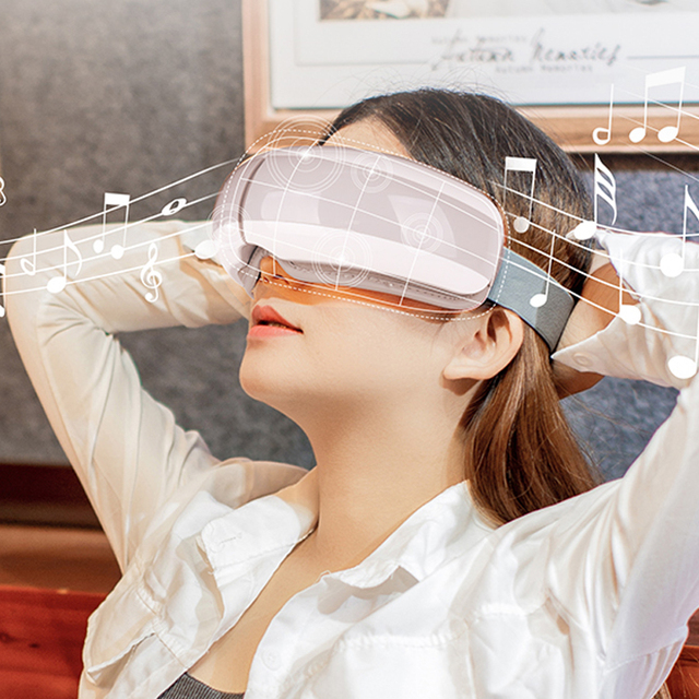 Eye Massager with Heated Vibrating Eye Mask with Bluetooth Music Eye Care Gift with Folding Design for Gifts