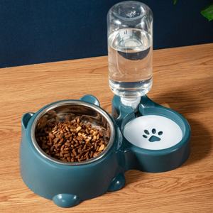 Içme ve besleme kalitesi pirinç havzası için su ve gıda evcil hayvan malzemeleri için 2L kapasiteli İki-in-one kedi ve köpek kase - Product Image 1