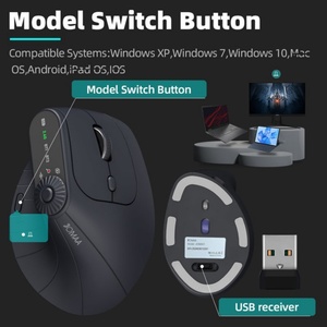 Ratón Inalámbrico Vertical para Juegos, Modo Dual <span class=keywords><strong>Bluetooth</strong></span> RGB, Ergonómico, Recargable, Silencioso, para Computadora Portátil y de Escritorio - Product Image 5