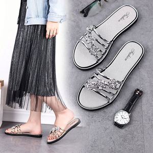 Summer Casual Beach slippers Women <b>Flat</b> One Strap Flower Decor Breathable Soft Sole Fashion Outdoor Vacation Mule <b>Sandals</b> - Product Image 5