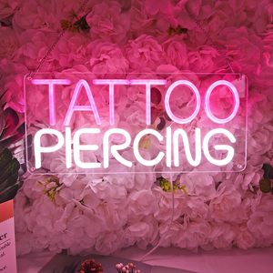 Décoration murale intérieure néon LED pour tatouage et piercing, panneau lumineux suspendu pour vitrine de magasin, indicateur d'entrée, lumière d'ambiance de rue, enseigne lumineuse - Product Image 1