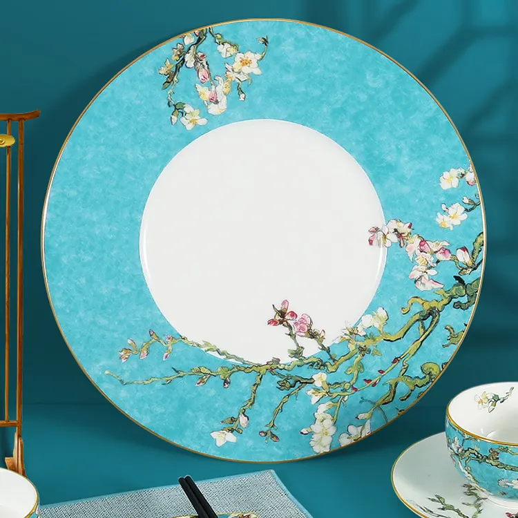 Hot Selling Porcelain Tableware Ceramic Dinner Plate Porcelain Creativity Ceramic Soup Bowl Dishes New Trends Dinner Set