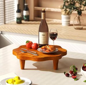 Support de pied en bois de <span class=keywords><strong>teck</strong></span> de 16 pouces en forme de fleur Support de <span class=keywords><strong>plante</strong></span> de ferme pour la décoration intérieure - Product Image 2