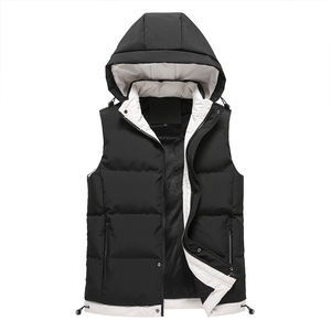 Gilet Décontracté Homme Automne et Hiver à Capuche, Veste <span class=keywords><strong>sans</strong></span> Manches Chaude Épaisse Personnalisable avec Poches - Product Image 4