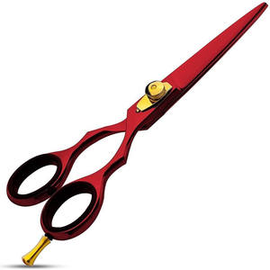 Tijeras de Peluquería Profesionales Personalizables de 62 mm, de Acero Inoxidable, para Diestros, con Anillo Dorado - Product Image 1