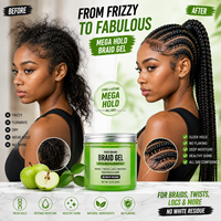 Gel Coiffant OEM Tressage et Contrôle des Bords Tenue Extrême pour Tresses, Locs, Twists – Gel Coiffant Naturel pour Hommes et Femmes Sans Résidus Anti-Frisottis